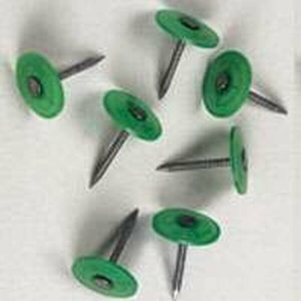 National Nail Stinger Cap Nail, 2 In L, Flat Head, 12 Ga Gauge, Plastic/Steel 135131